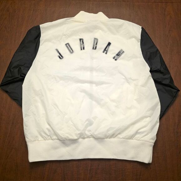 Nike Jordan Flight MVP Spellout Jacket Black Sail FB7032-133 Men's Size L - Picture 2 of 6